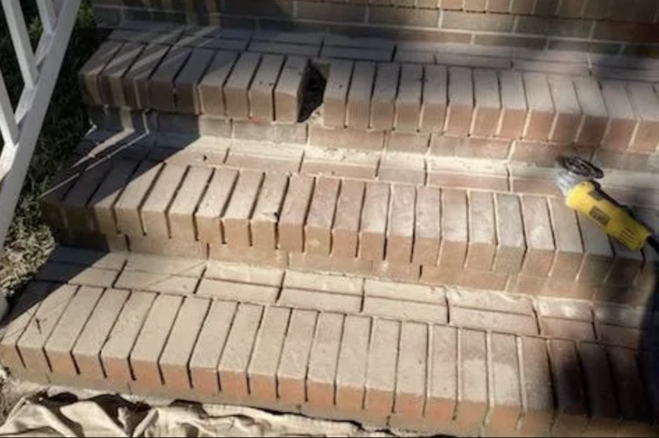 Restored masonry stairs